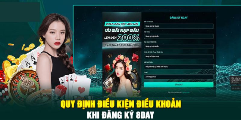 Quy định đăng ký tài khoản hội viên tại 8DAY